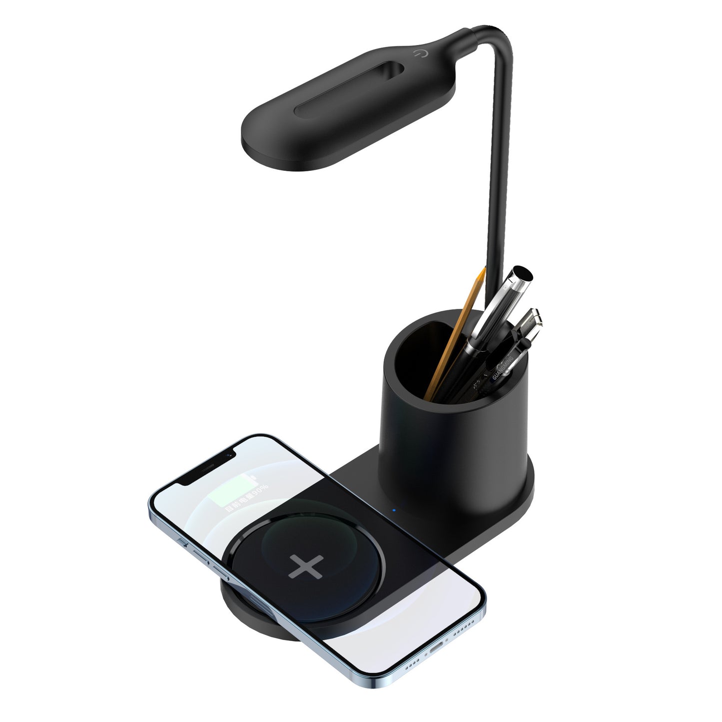 Smart LED Desk Lamp with Wireless Charging & Pen Holder