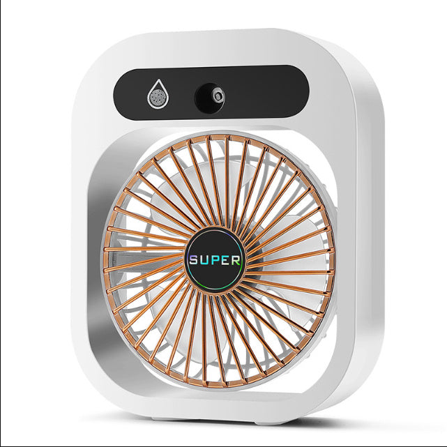 Air Conditioning Fan Desk Misting Fan – USB Rechargeable, 3 Wind Speeds,Humidifier